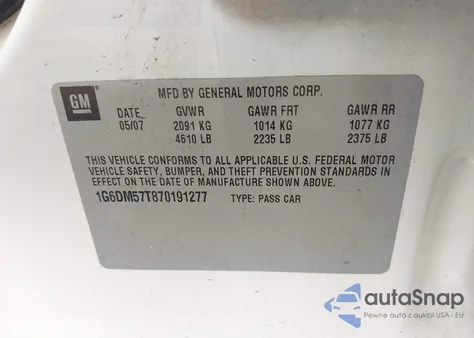 2007 Cadillac Cts Standard из США, поврежденный, VIN 1G6DM57T870191277